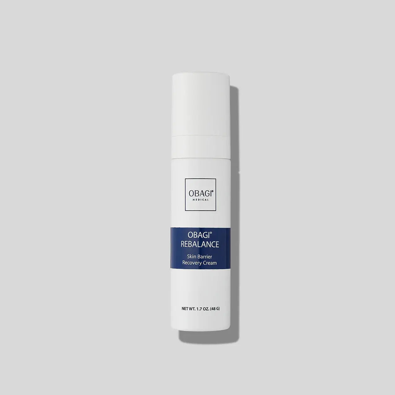 Obagi Rebalance skincare cream bottle on a light gray background